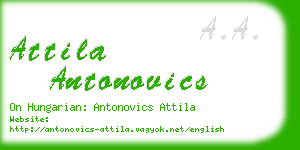 attila antonovics business card